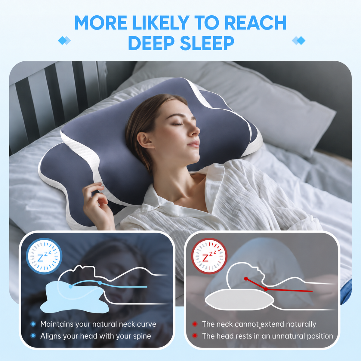Ergonomic Memory Foam Cervical Pillow