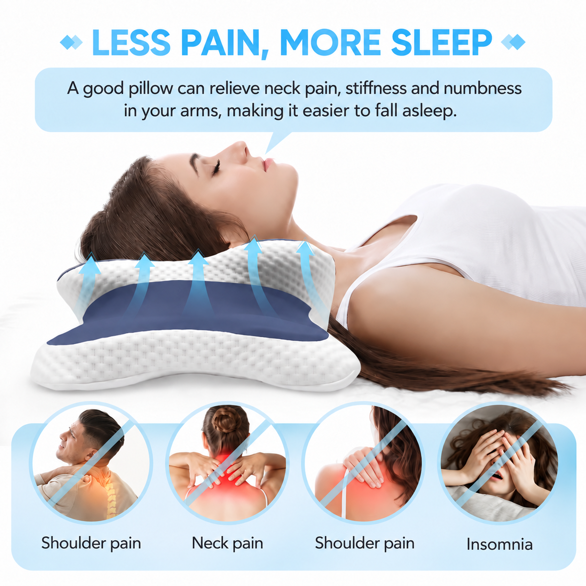 Ergonomic Memory Foam Cervical Pillow